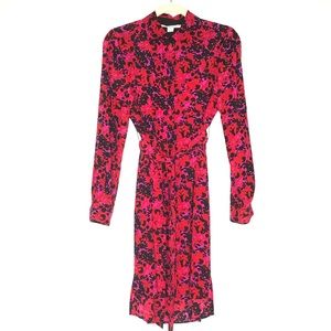DVF Prita Shirt Dress With Tie Belt